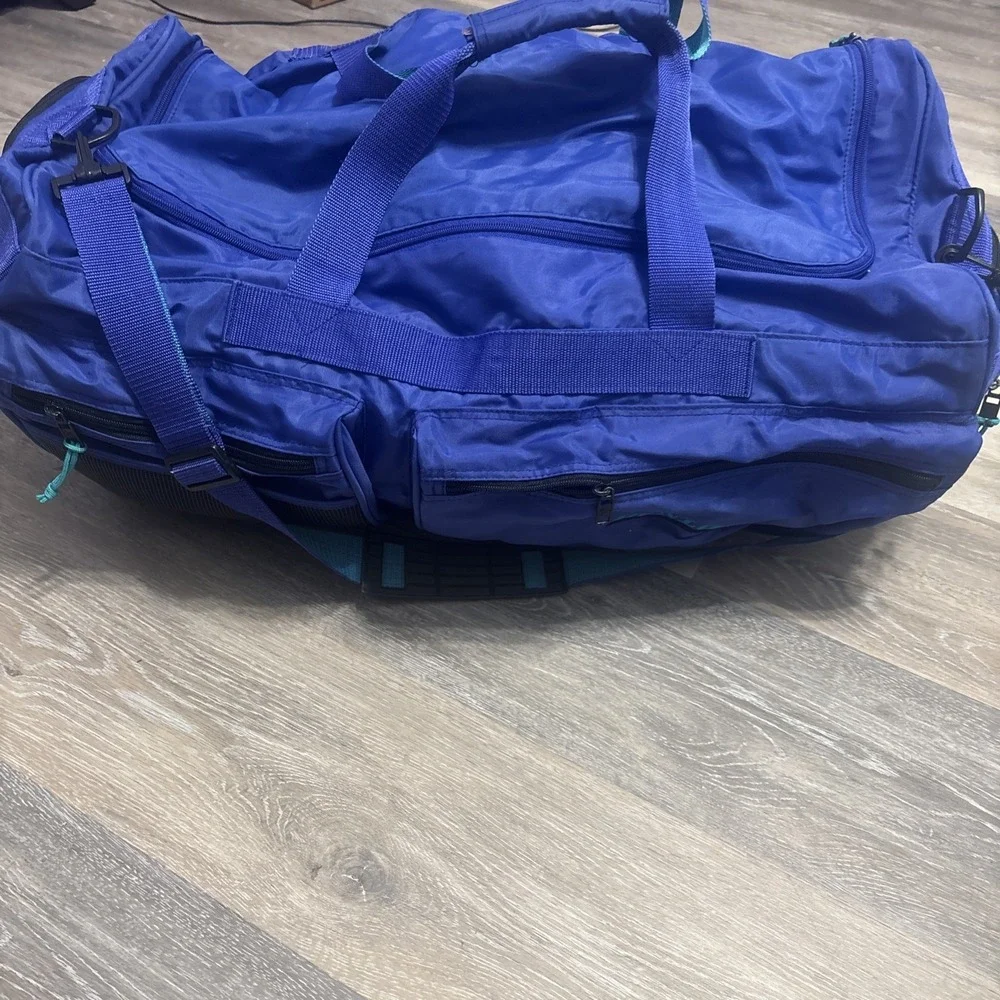 Vintage Dunlop Blue Large Duffel Bag Travel Gym Sports Shoulder Strap